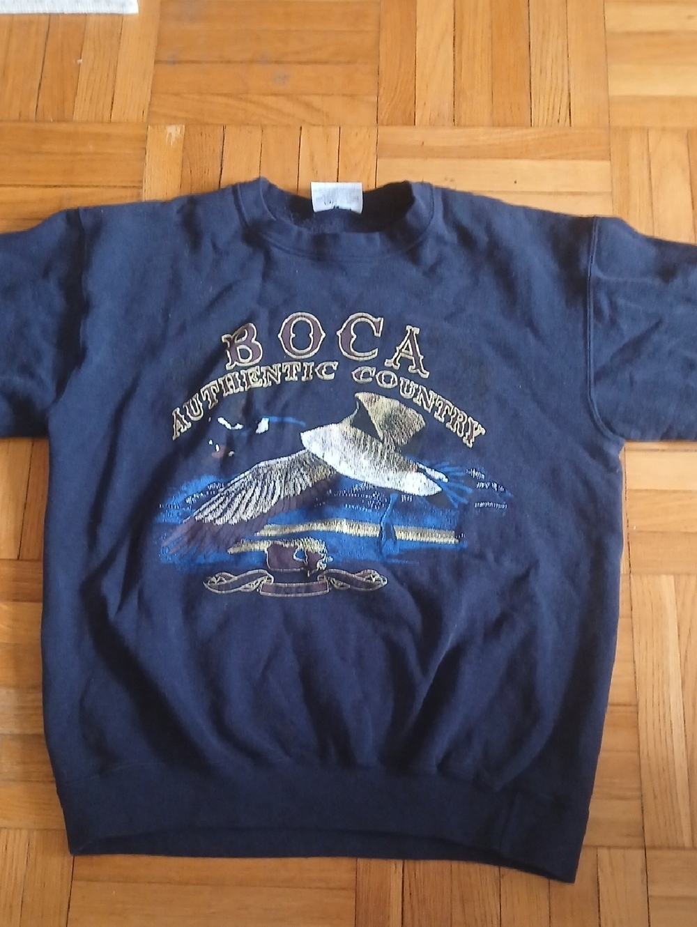 Gildani Authentic Country Navy Graphic Longsleeve Pullover Sweater Medium